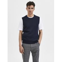 Selected Men Solid Casual Navy Blue Sweater