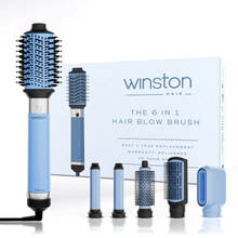 Winston 6 In 1 Hair Blow Brush Multi Styler For All Hair Types- Ice Blue
