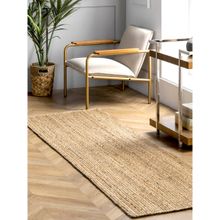 HabereIndia Handmade Jute Carpet - Beige