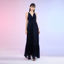 RSVP by Nykaa Fashion Navy Blue V-neck Gown
