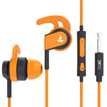 boAt Bassheads 242 N Wired Earphones With Sports Fit, Stretch Resistance & Ipx4 (Orange)
