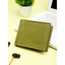 Teakwood Men Green Solid Genuine Leather Two Fold Wallet