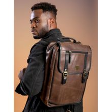 Ya Qalbi Brown Genuine Leather Backpack