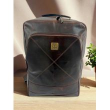 Ya Qalbi Brown Genuine Leather Backpack