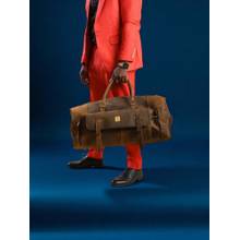 Ya Qalbi Rustic Brown Genuine Leather Duffle Bag With Detachable Strap