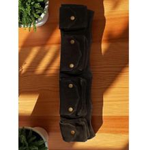 Ya Qalbi Leather Waist Utility Belt Bag - Black