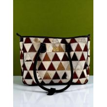 Ya Qalbi Brown Genuine Leather Tote Bag