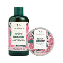 The Body Shop British Rose Shower Gel & Body Butter Combo