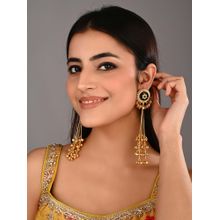 Anvik Gold plated stone long earring