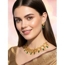 OOMPH Traditional Gold Laxmi Coin Choker Jewllery Set - Kasumalai Palakka Style