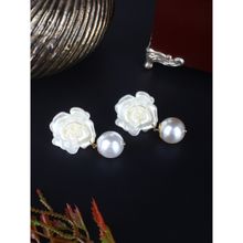 Da Firenzie Gold-Plated White Chemical Bead Drop Earrings