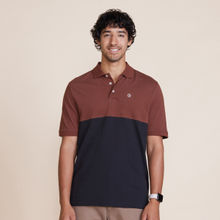 GLOOT Color Block Polo T-Shirt GLA013 Brown GLA013