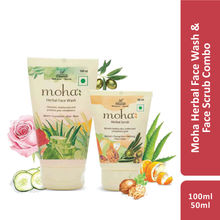 Moha Herbal Face Wash And Face Scrub Combo Cleanse And Exfoliate For Clear Smooth And Radiant Skin