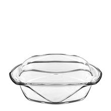 Vidivi Crystal Clear Glass, Set Of 2, Medium Oven Deep Oven Dishes With Cover, Made In Italy