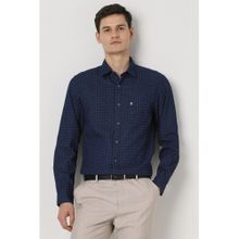 Peter England Men Navy Blue Slim Fit Print Shirt