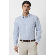 Van Heusen Men Blue Slim Fit Print Full Sleeves Party Shirt