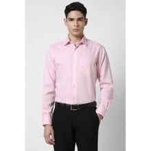 Van Heusen Men Pink Regular Fit Textured Full Sleeves Wedding Shirt