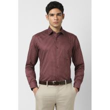 Van Heusen Men Maroon Regular Fit Print Full Sleeves Wedding Shirt