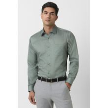 Van Heusen Men Green Regular Fit Print Full Sleeves Wedding Shirt