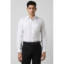 Van Heusen Men White Slim Fit Self Design Full Sleeves Wedding Shirt