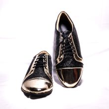 Foot Fuel Glitter And Metallic Black Embellished Sneakers