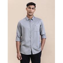 Crocodile Mens Grey Collar Premium Fluid Press Button Full Sleeve Casual Shirt