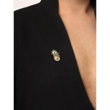 Ruby Raang Studio Emerald and Kundan Banke Bihari Ji Brooch