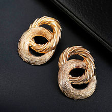 Jewels Galaxy Trendy Crossed Circular Gold Plated Marvelous Drop Earrings For Women