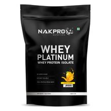 NAKPRO Platinum 100% Whey Protein Isolate Supplement Powder - Mango Flavour