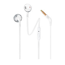 JBL T205 Pure Bass Metal Earbud Wired Headphones with Mic (Red)