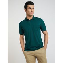 ColorPlus Regular Fit Solid Dark Green T-Shirt