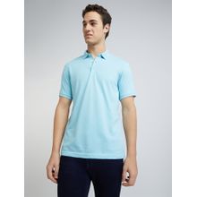 Park Avenue Slim Fit Solid Blue T-Shirt