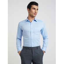 Park Avenue Men Regular Fit Cotton Solid Blue Formal Shirt
