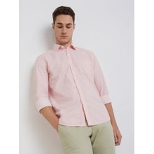 Parx Slim Fit Printed Light Pink Shirt