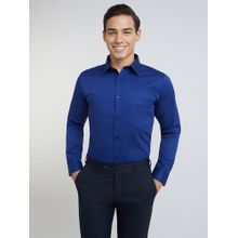 Raymond Slim Fit Formal Shirt Full Sleeves Collar Neck Solid Navy Blue