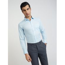 Raymond Regular Fit Formal Shirt Full Sleeves Collar Neck Solid Aqua