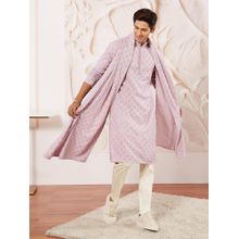 Vastramay Men Pink Rayon Embroidered Dupatta