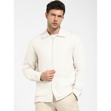 Selected Beige Linen Full Sleeves Overshirt