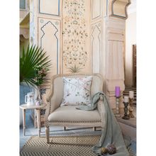 MiRooh Bulbul Dali Ivory Cushion (20x20 inches)