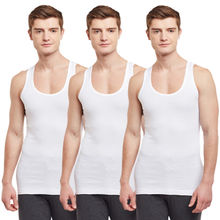 BODYX Pack Of 3 Ribbed Regular Vests - White