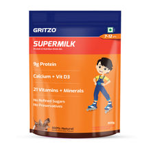 Gritzo SuperMilk for 7-12 Yrs Protein & Nutrition Drink Mix,Double Chocolate