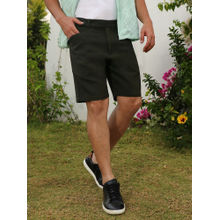 Campus Sutra Men's Army Green Tailored Poly-Linen Shorts
