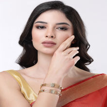 NVR Gold Plated Kundan Studded Bangles