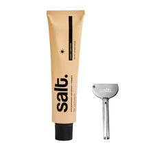 Salt. Oral Care Saffron Dawn Day Toothpaste & Eco-Friendly Squeezer Key Bundle