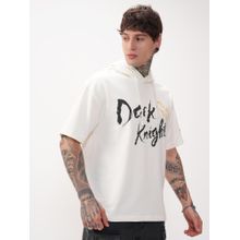 HIGHLANDER Warner Bros Batman Men Off White Oversized Drop Shoulder Graphic Hoodie T-shirt