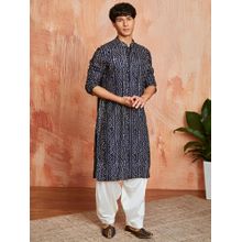 Vastramay Mens Rayon Bandhani Printed Kurta With Patiala (Set of 2)