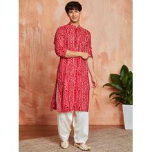Vastramay Mens Rayon Bandhani Printed Kurta With Patiala (Set of 2)