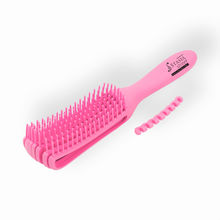 Stasia Street Wet And Dry Hair Detangler Hair Brush With Spacing Clip - Pink