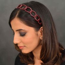 YoungWildFree Red Interlock Hair Band-Simple Dailywear Plastic Hairband