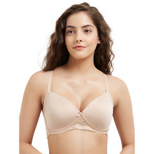 Wacoal Polyester Padded Wireless Solid/Plain Bra -LB4196 - Nude